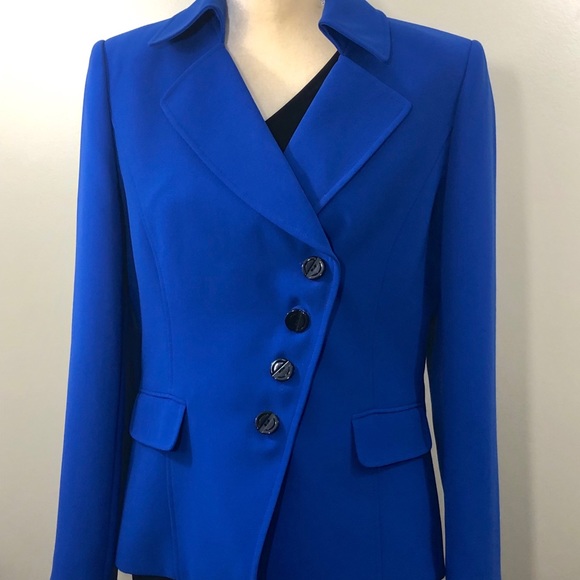 Tahari Jackets & Blazers - Tahari ASL Asymmetrical Royal Blue Blazer NWT S 10